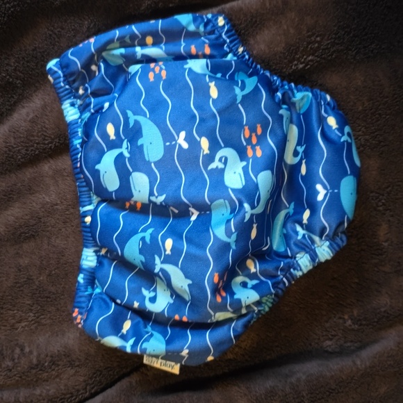 HP🎉EUC - iPlay Swim Diaper Cover in Blue, 18M, Whale & Fish Theme, UPF 50+ - Picture 2 of 9
